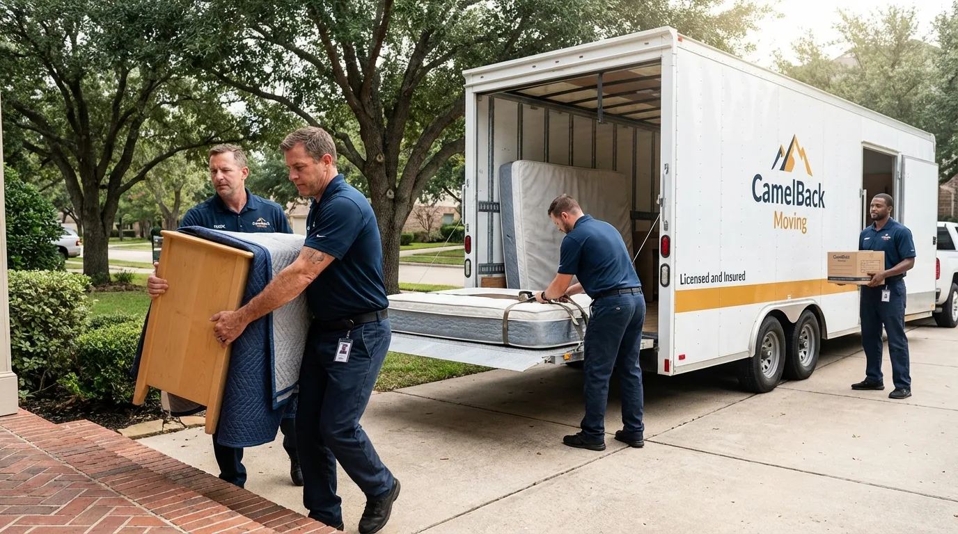 Crew loading residential truck for cross-state move from Galax, VA