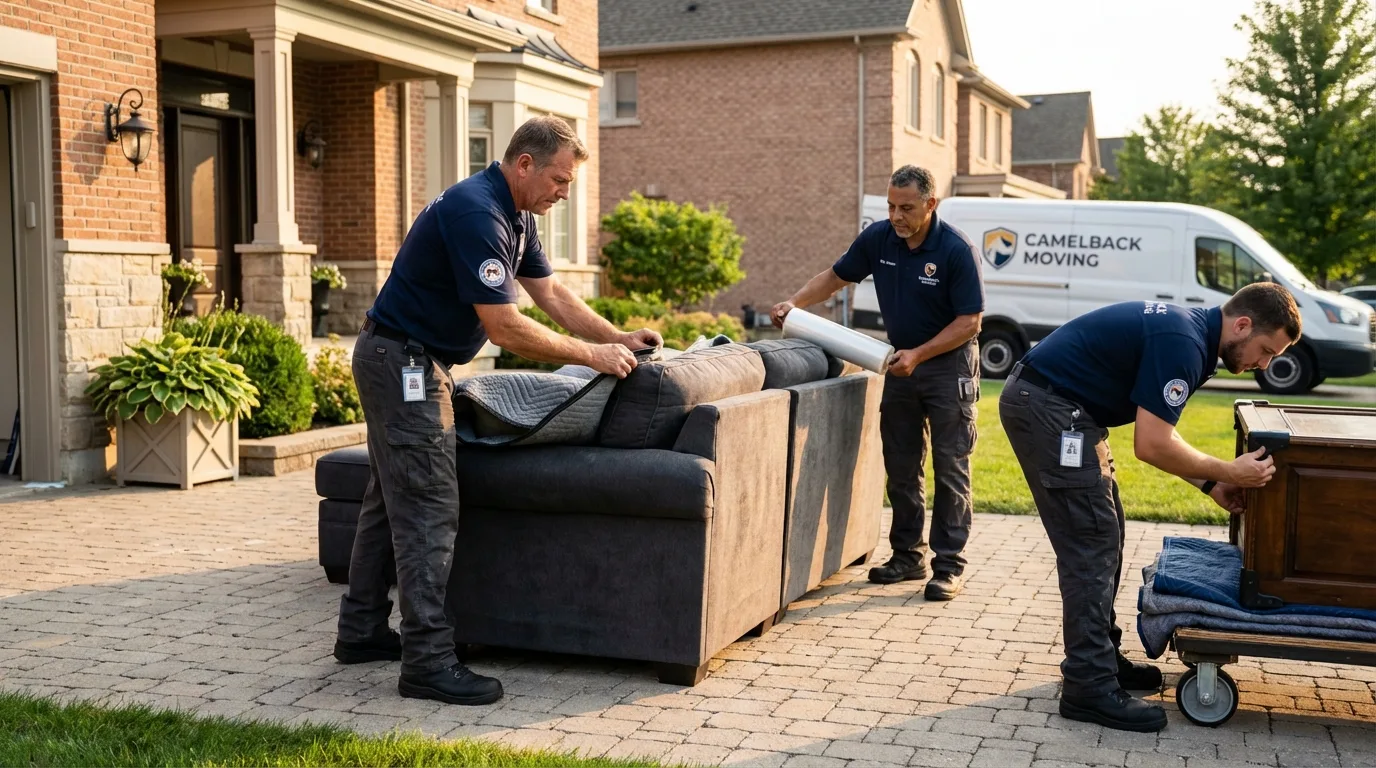 Large estate moving crew wrapping furniture in Galax, VA